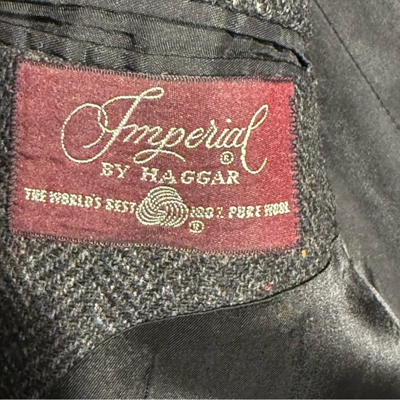 Haggar Black Sport Coat 100% pure wool size 42S - Picture 8 of 13